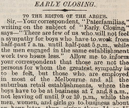 Letter to the editor on the topic of shop opening hours. Letter to the editor on the topic of shop opening hours.