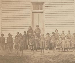 Panoramic photographs of the Coranderrk mission.