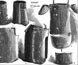 Sketch showing parts of Ned Kelly's suit of armour. Sketch showing parts of Ned Kelly's suit of armour.
