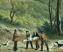 Litograph of sealers in Western Port. Litograph of sealers in Western Port.