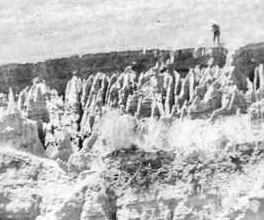 Photograph of extreme soil erosion in Omeo, Victoria.