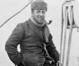 Photograph of Douglas Mawson on board the Aurora. Photograph of Douglas Mawson on board the Aurora.