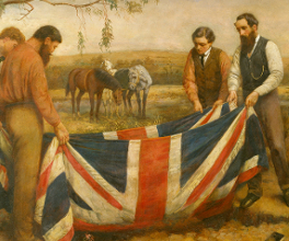 William Strutt's painting of the relief party burying the remains Robert O'Hara Burke. William Strutt's painting of the relief party burying the remains Robert O'Hara Burke.