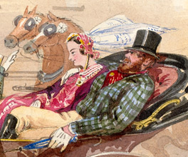 Painting of a garish wedding thrown by a wealthy digger. Painting of a garish wedding thrown by a wealthy digger.