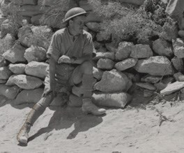 Photograph of Australian troops in position at Tobruk. Photograph of Australian troops in position at Tobruk.