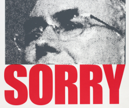 Poster commenting on the issue of Aboriginal reconciliation in Australia.